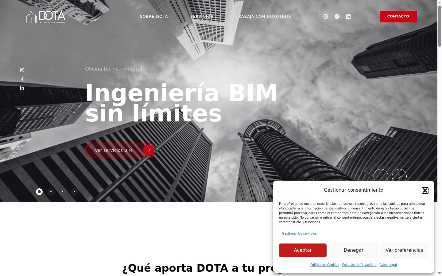 Screenshot of the consent banner shown before any interaction