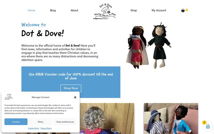 Screenshot of dotanddove.com