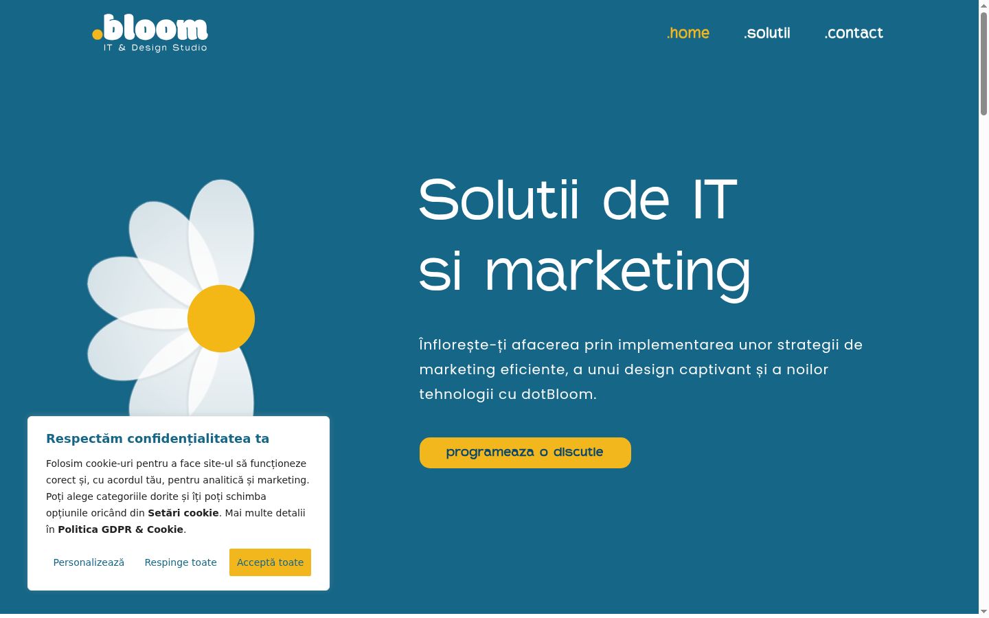 Screenshot del banner di consenso mostrato prima di qualsiasi interazione