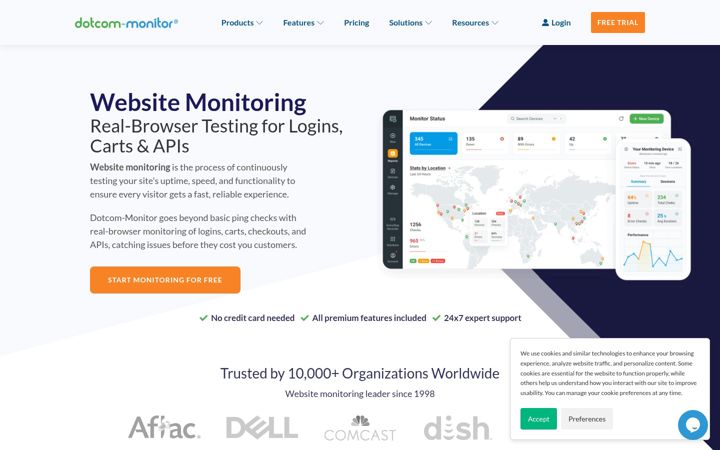 Екранна снимка на dotcom-monitor.com