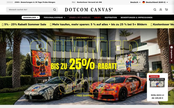 Screenshot von dotcomcanvas.de