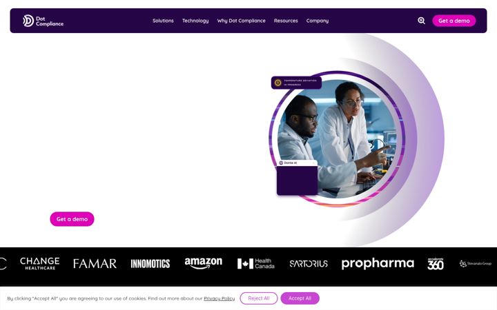Screenshot of dotcompliance.com