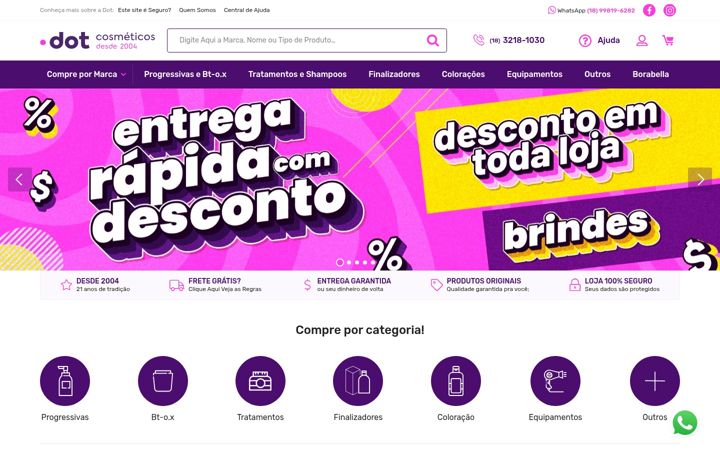 Screenshot of dotcosmeticos.com.br