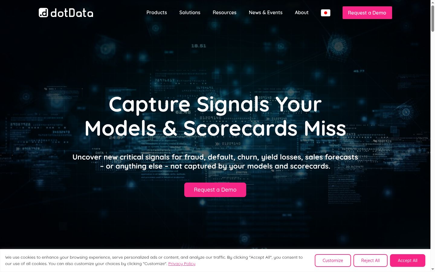 Screenshot of the consent banner shown before any interaction