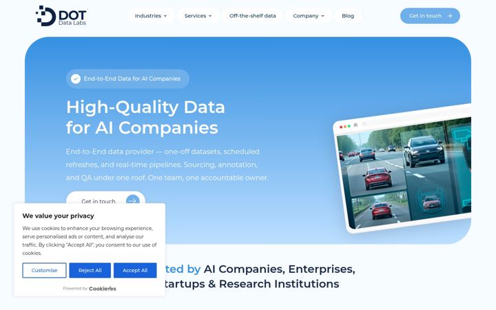 Screenshot of dotdatalabs.ai