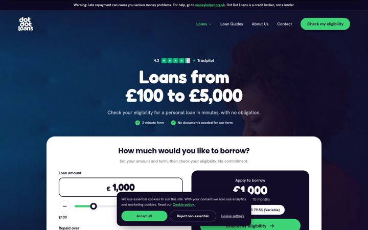 Screenshot of dotdotloans.co.uk