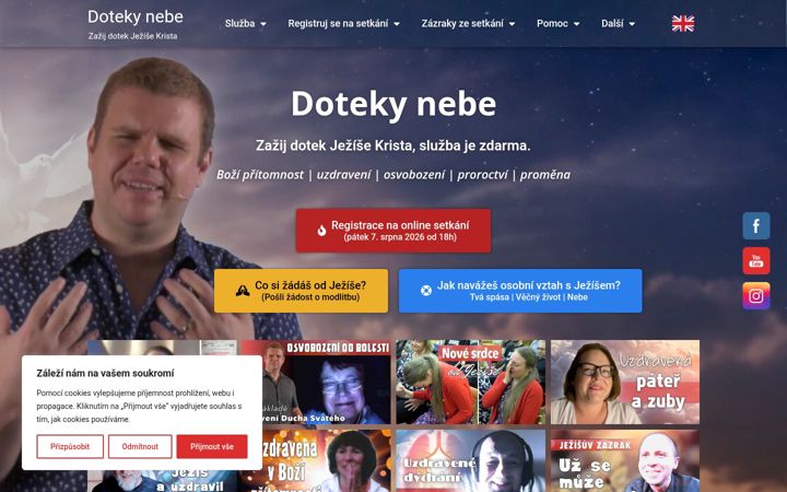 Snímek obrazovky dotekynebe.cz