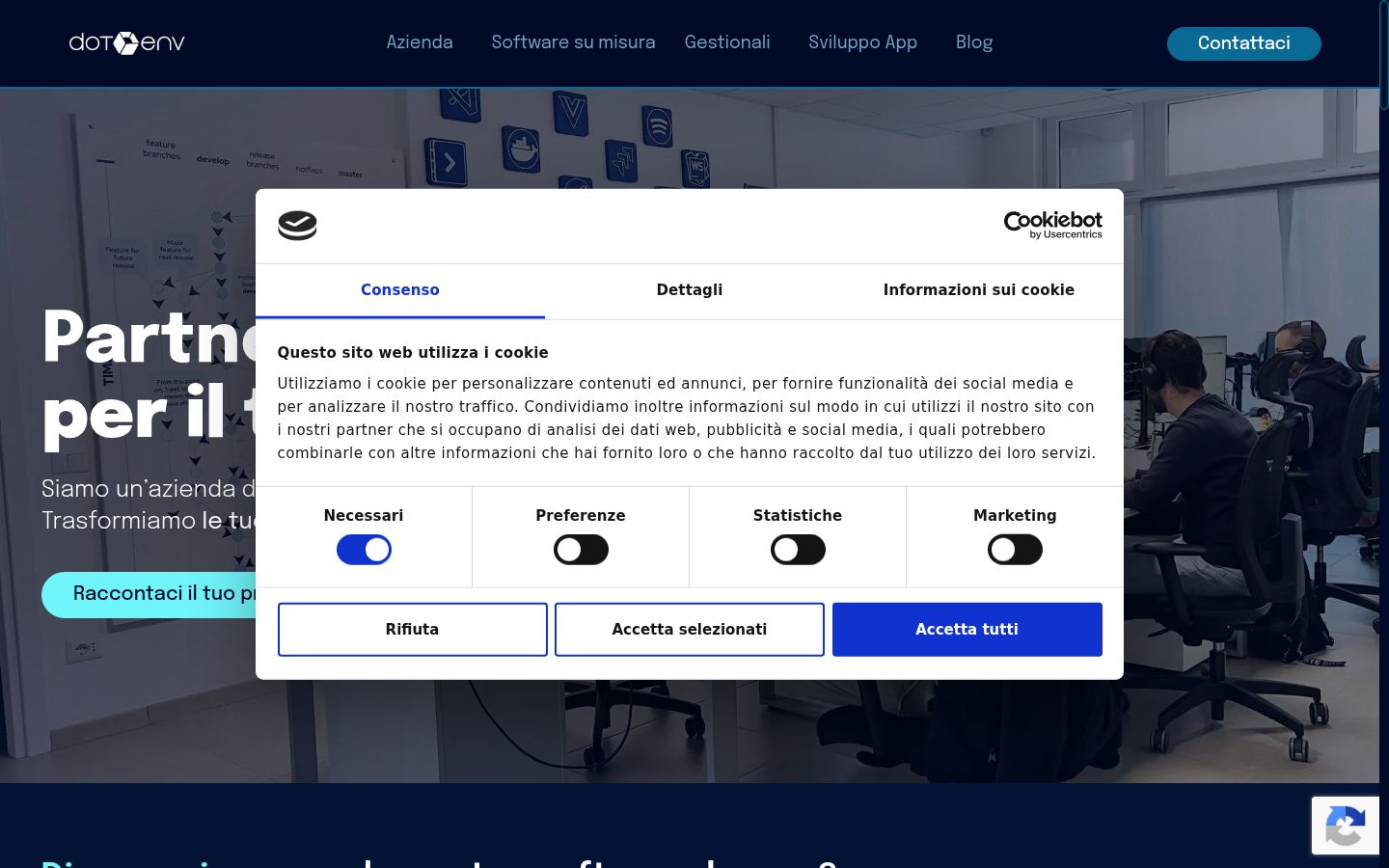 Screenshot of the consent banner shown before any interaction