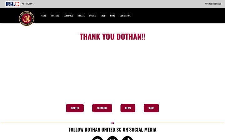 Screenshot of dothanunitedsoccer.com