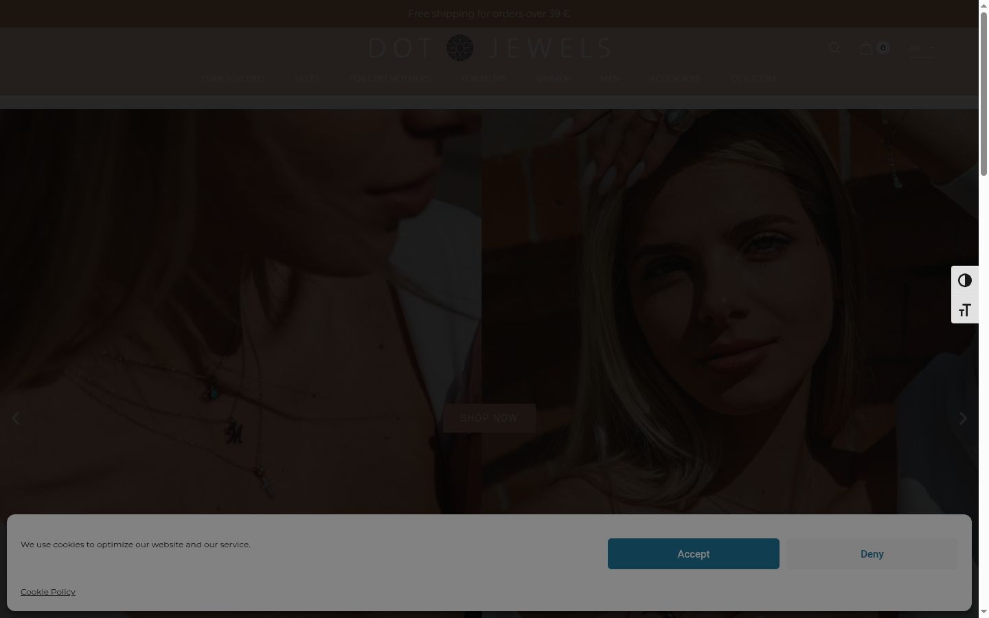 Screenshot of the consent banner shown before any interaction