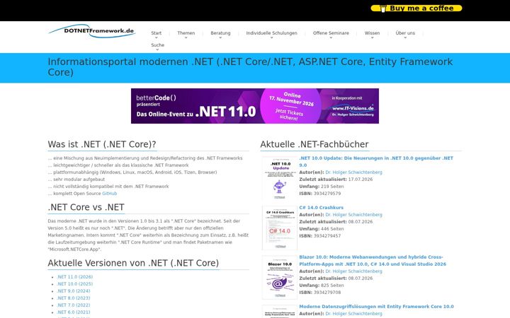 Screenshot of dotnetcore.de