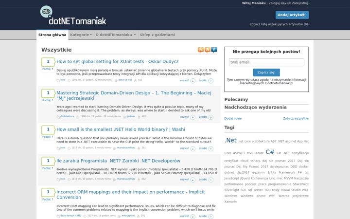 Screenshot of dotnetomaniak.pl