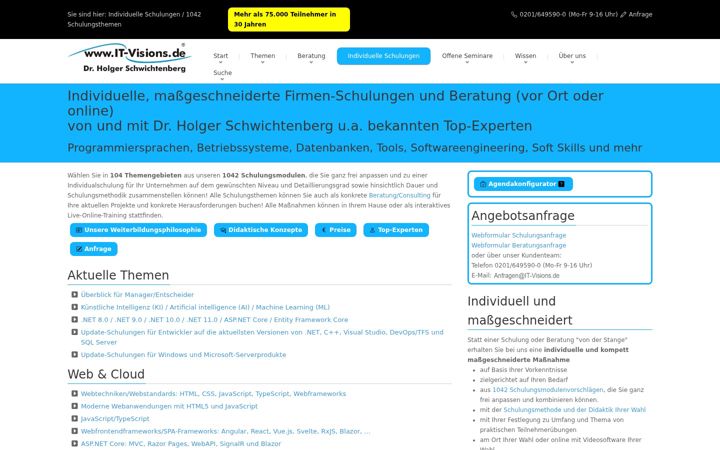 Screenshot of dotnettraining.de