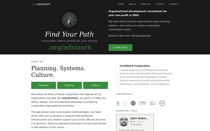 Screenshot of dotorgadvisors.com