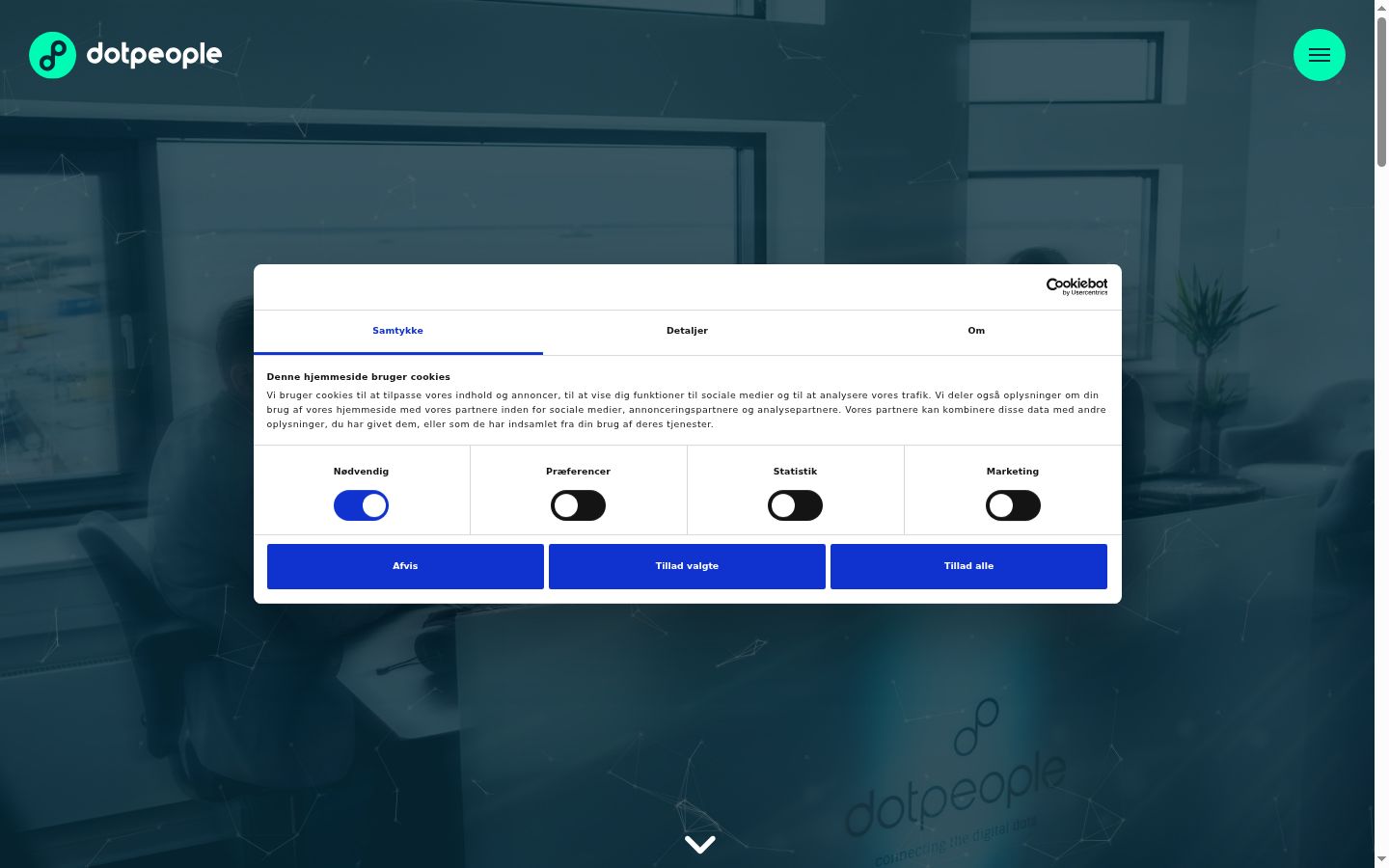 Snímek obrazovky baneru souhlasu zobrazeného před jakoukoli interakcí