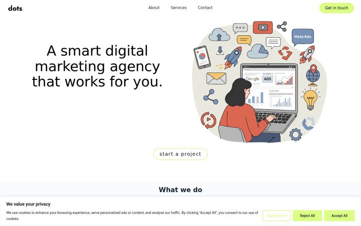 Screenshot of dotsdigitalstudio.com