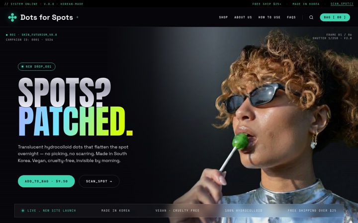 Screenshot of dotsforspots.com