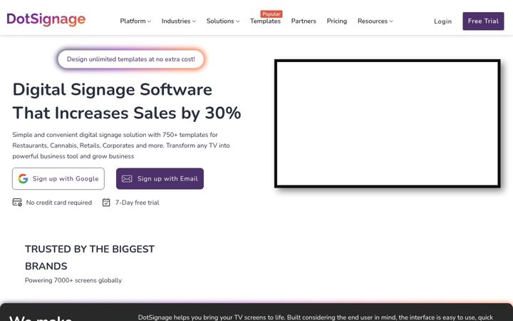 Screenshot of dotsignage.com