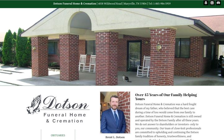 Screenshot of dotsonfuneralhome.com