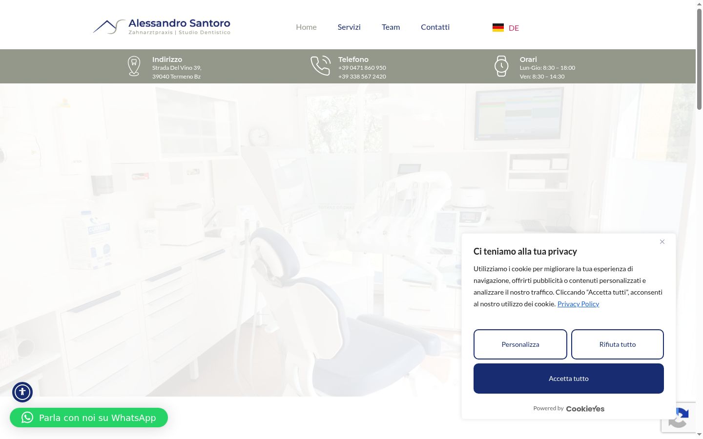 Screenshot of the consent banner shown before any interaction