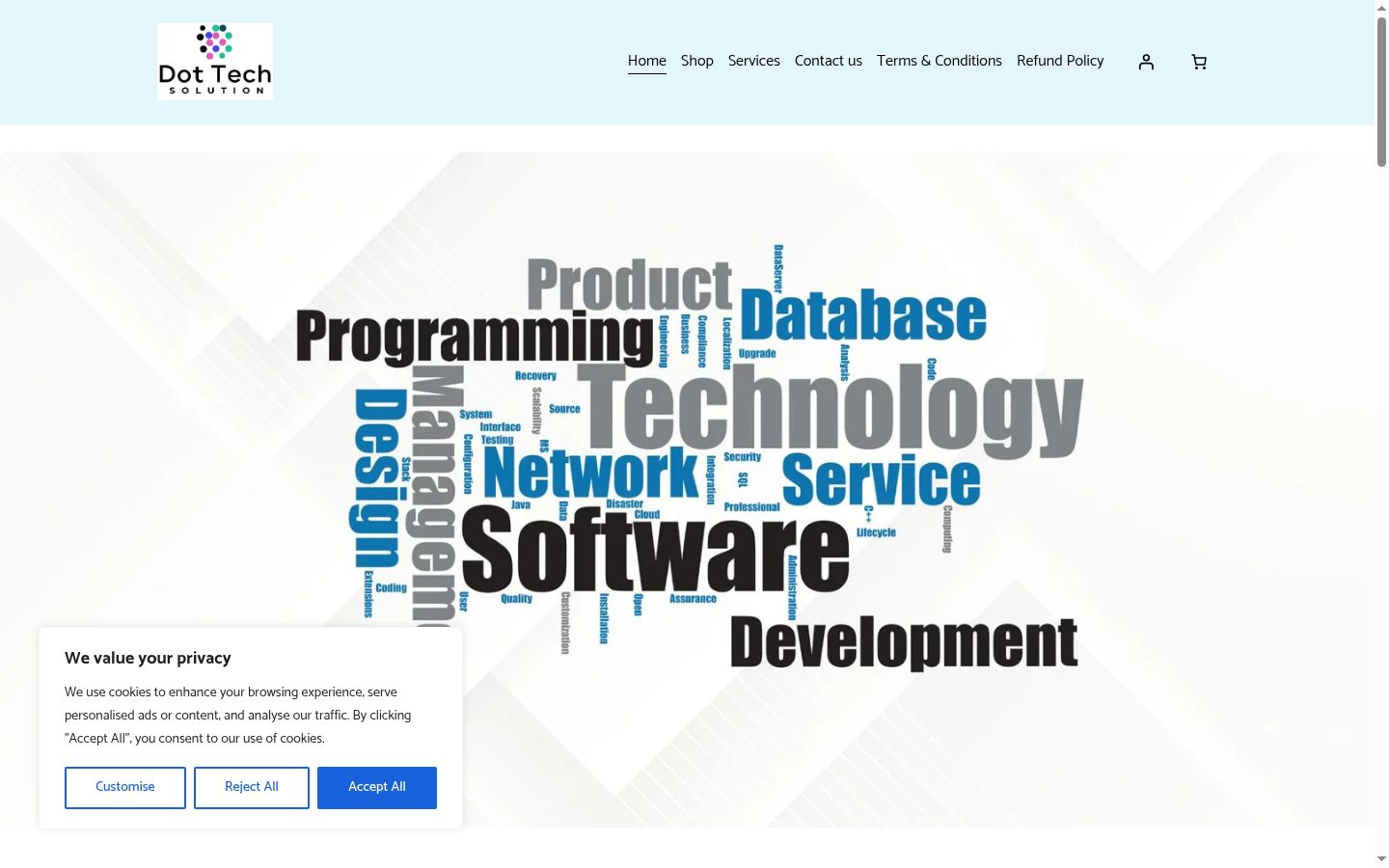 Screenshot of the consent banner shown before any interaction