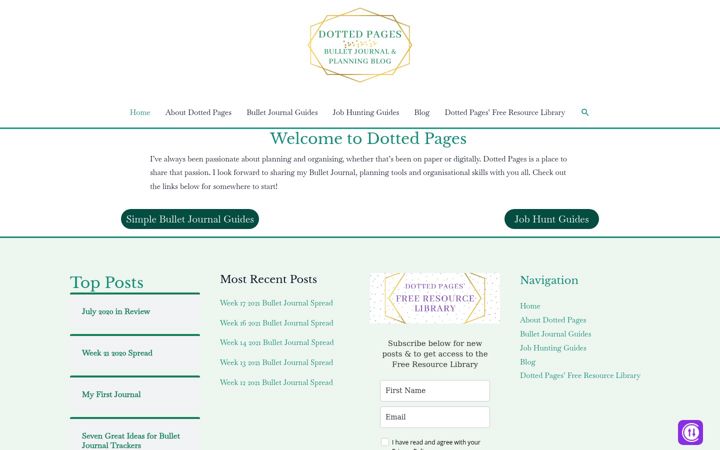 Screenshot of dottedpages.com