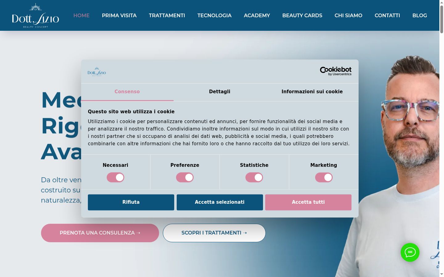 Screenshot of the consent banner shown before any interaction