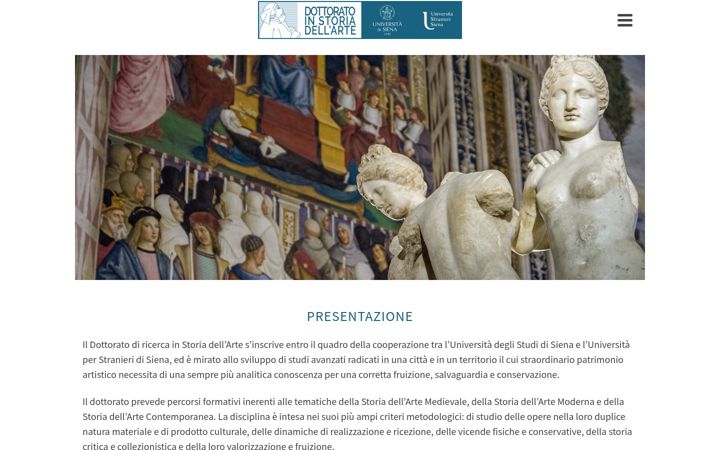 Screenshot ta' dottorato-storiadellarte.unisi.it
