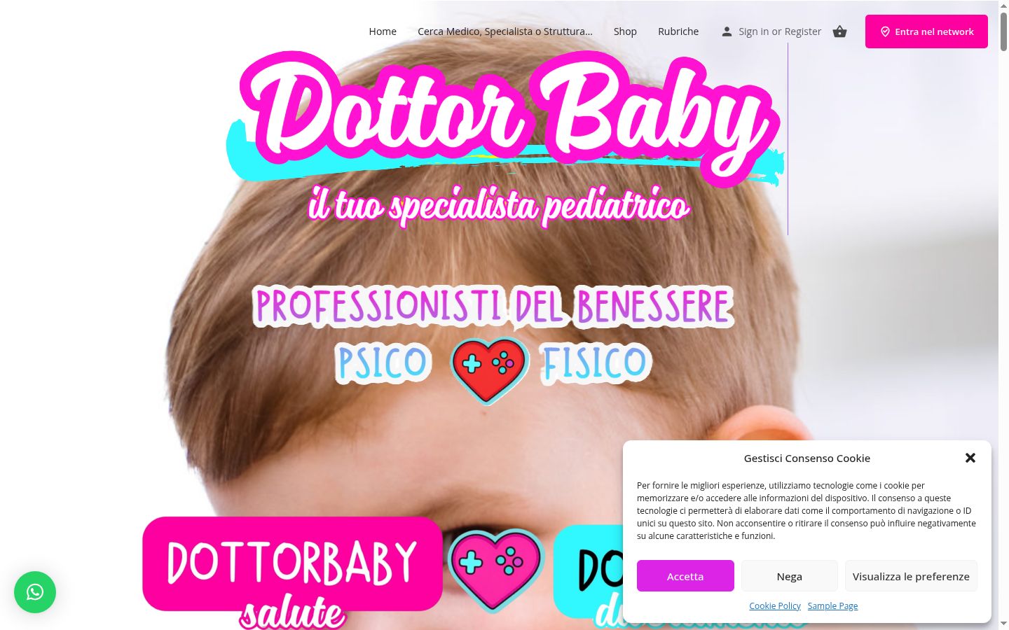 Screenshot del banner di consenso mostrato prima di qualsiasi interazione