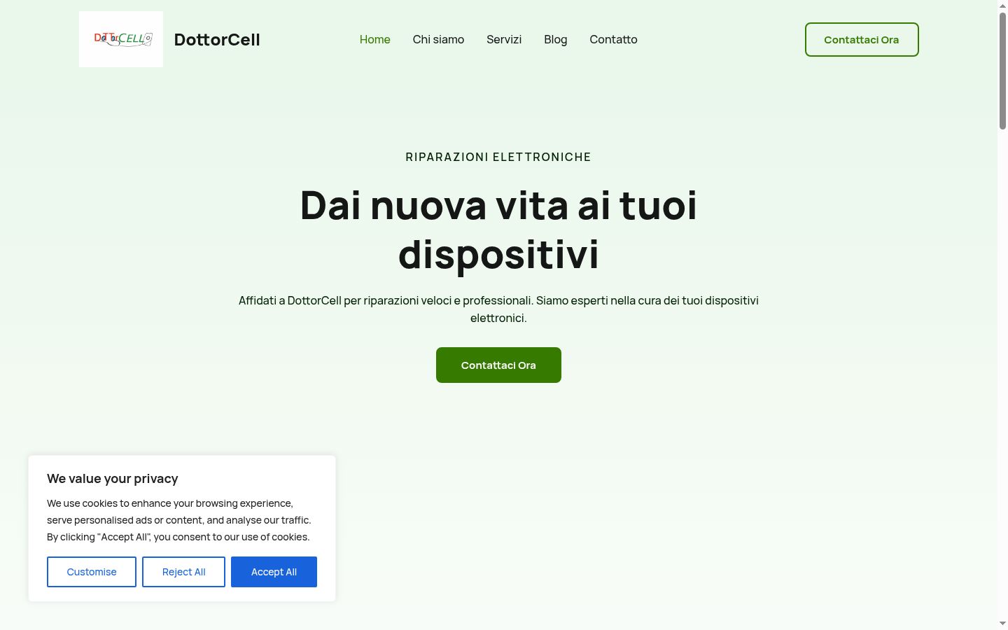 Screenshot of the consent banner shown before any interaction
