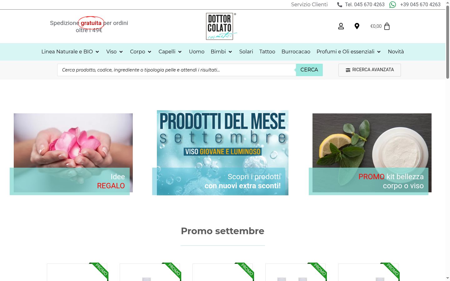 Screenshot del banner di consenso mostrato prima di qualsiasi interazione