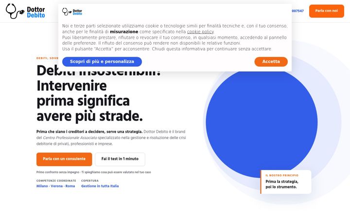 Screenshot ta' dottordebito.it