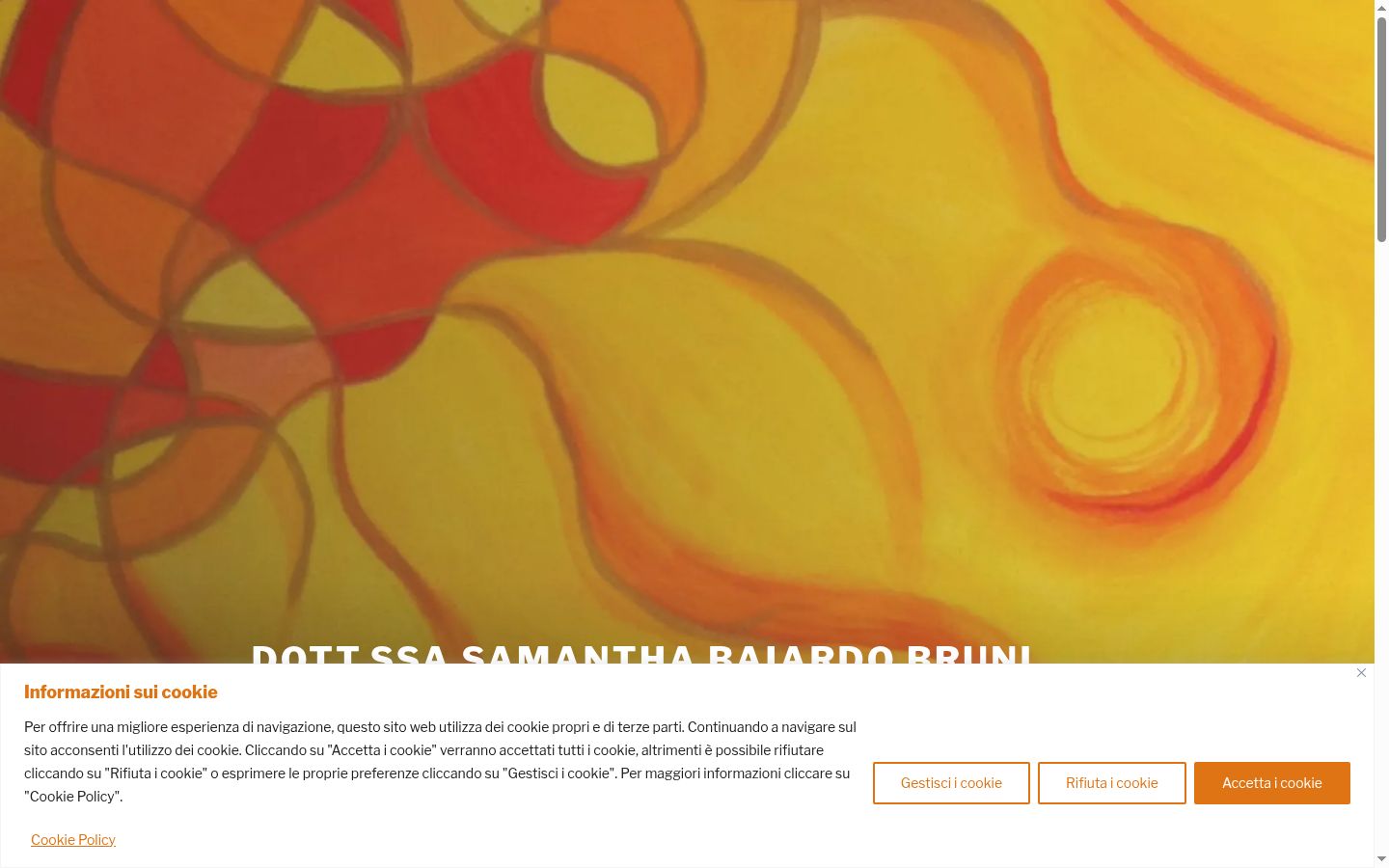 Screenshot del banner di consenso mostrato prima di qualsiasi interazione
