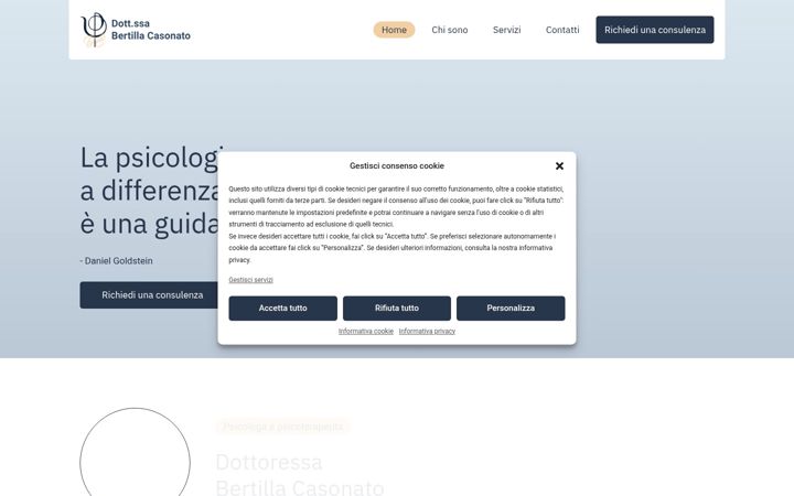 Screenshot of dottoressabertillacasonato.com