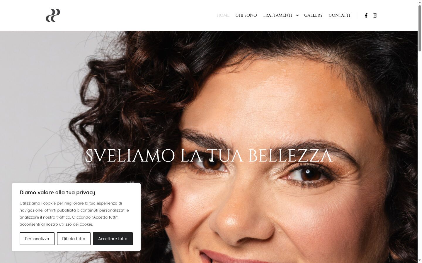 Screenshot del banner di consenso mostrato prima di qualsiasi interazione