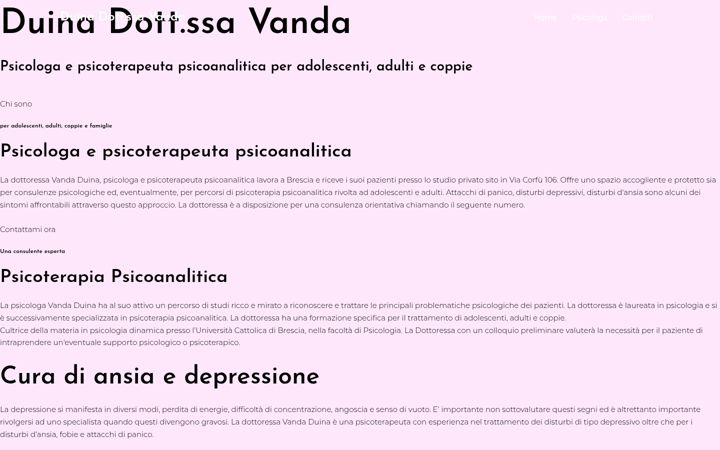 Screenshot ta' dottoressaduinavanda-brescia.it