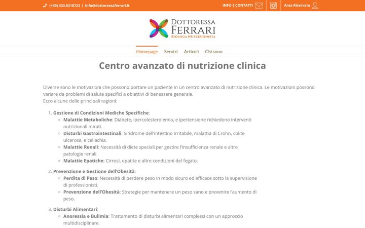 Screenshot ta' dottoressaferrari.it