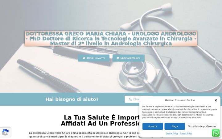 Screenshot of dottoressagrecomariachiara.it