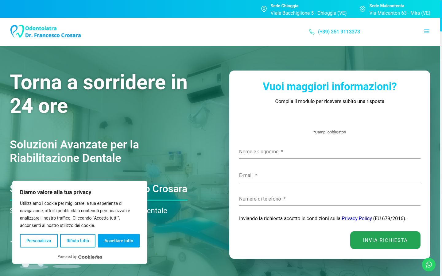 Screenshot of the consent banner shown before any interaction