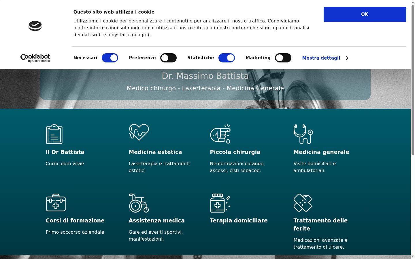 Screenshot of the consent banner shown before any interaction