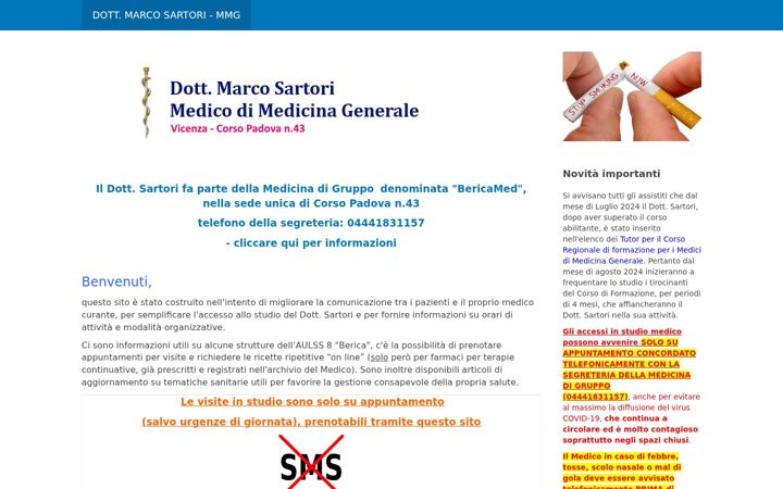 Screenshot van dottorsartori.it