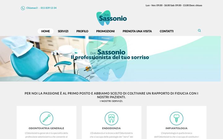 Screenshot van dottorsassonio.it