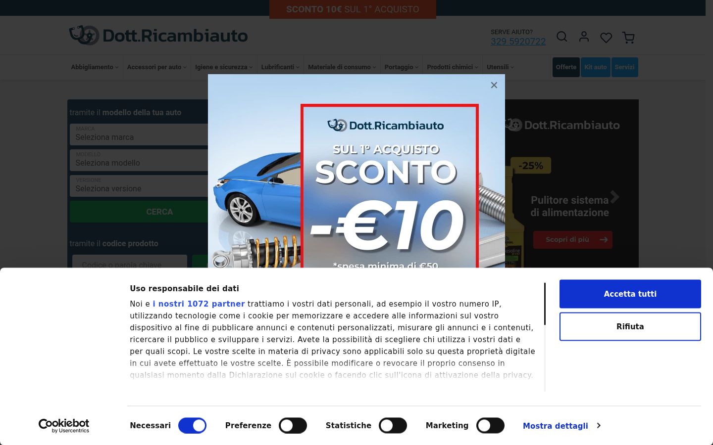 Sutikimo reklamjuostės, rodytos prieš bet kokią sąveiką, ekrano kopija