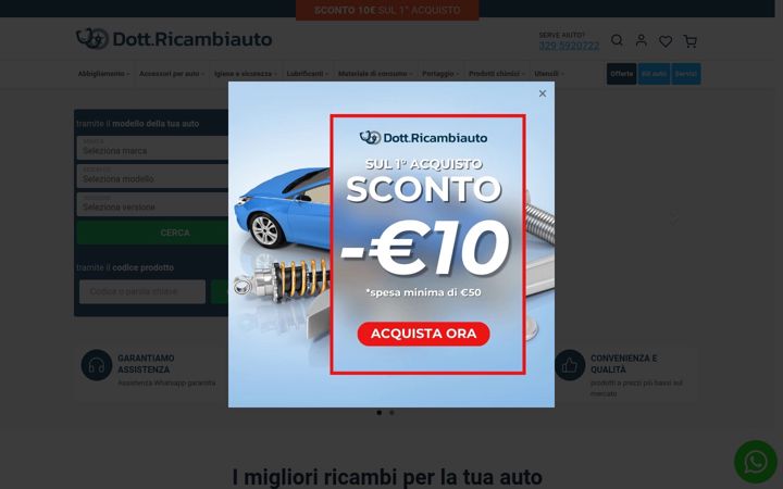 Screenshot of dottricambiauto.com