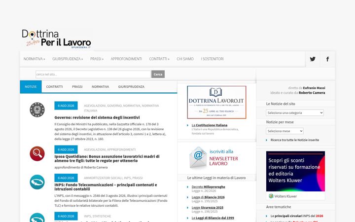 Screenshot of dottrinaelavoro.it