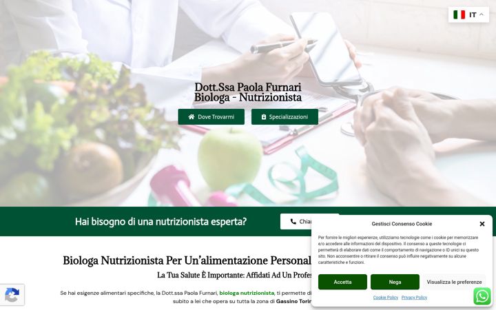 Screenshot of dottssafurnarinutrizionista.it