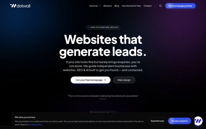 Screenshot of dotwall.co.uk