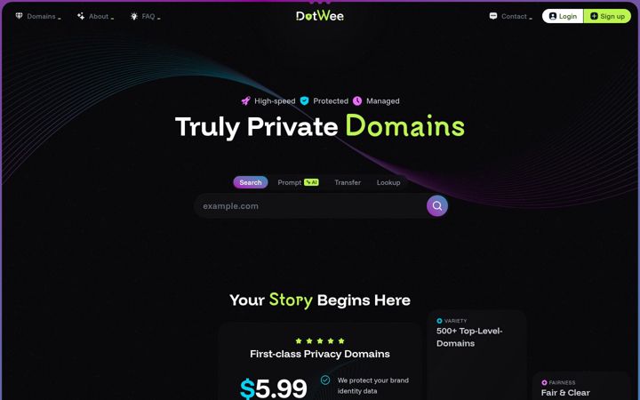 Screenshot of dotwee.io