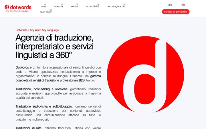 Captura de ecrã de dotwords.it