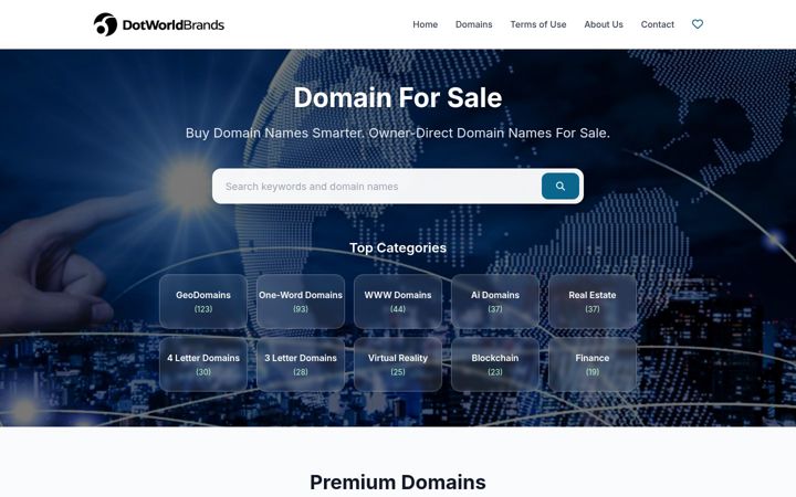 Screenshot of dotworldbrands.com